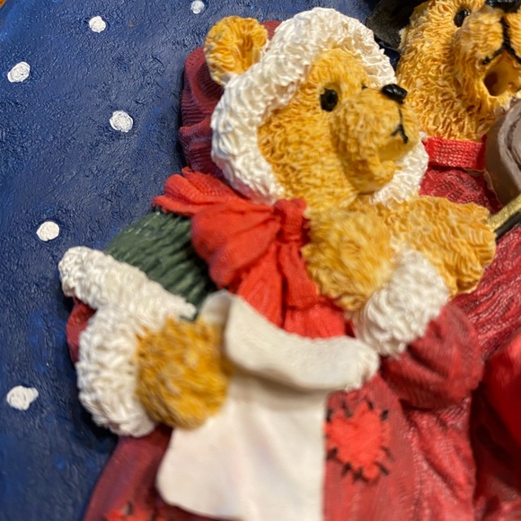 Heart patch place  Christmas bears 3-D plate & stand - Picture 7 of 14